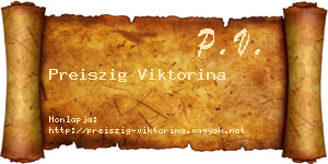 Preiszig Viktorina névjegykártya